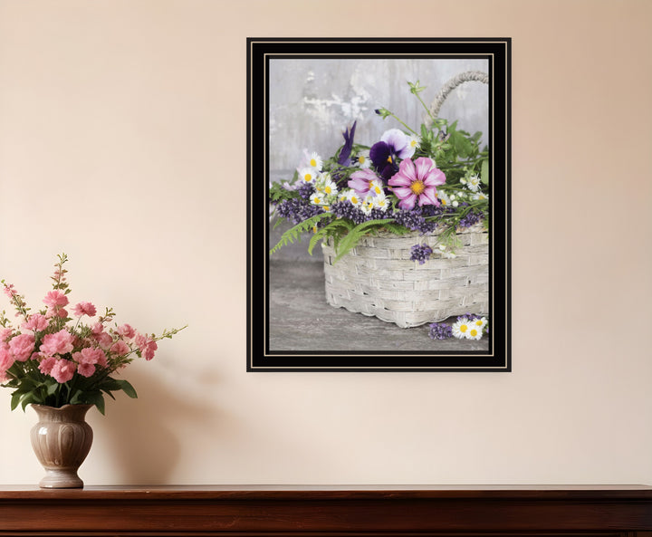 Fresh Garden Basket Black Framed Print Wall Art