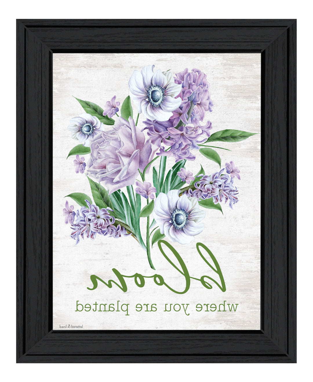 Bloom Where You Are Planted Black Framed Print Wall Art