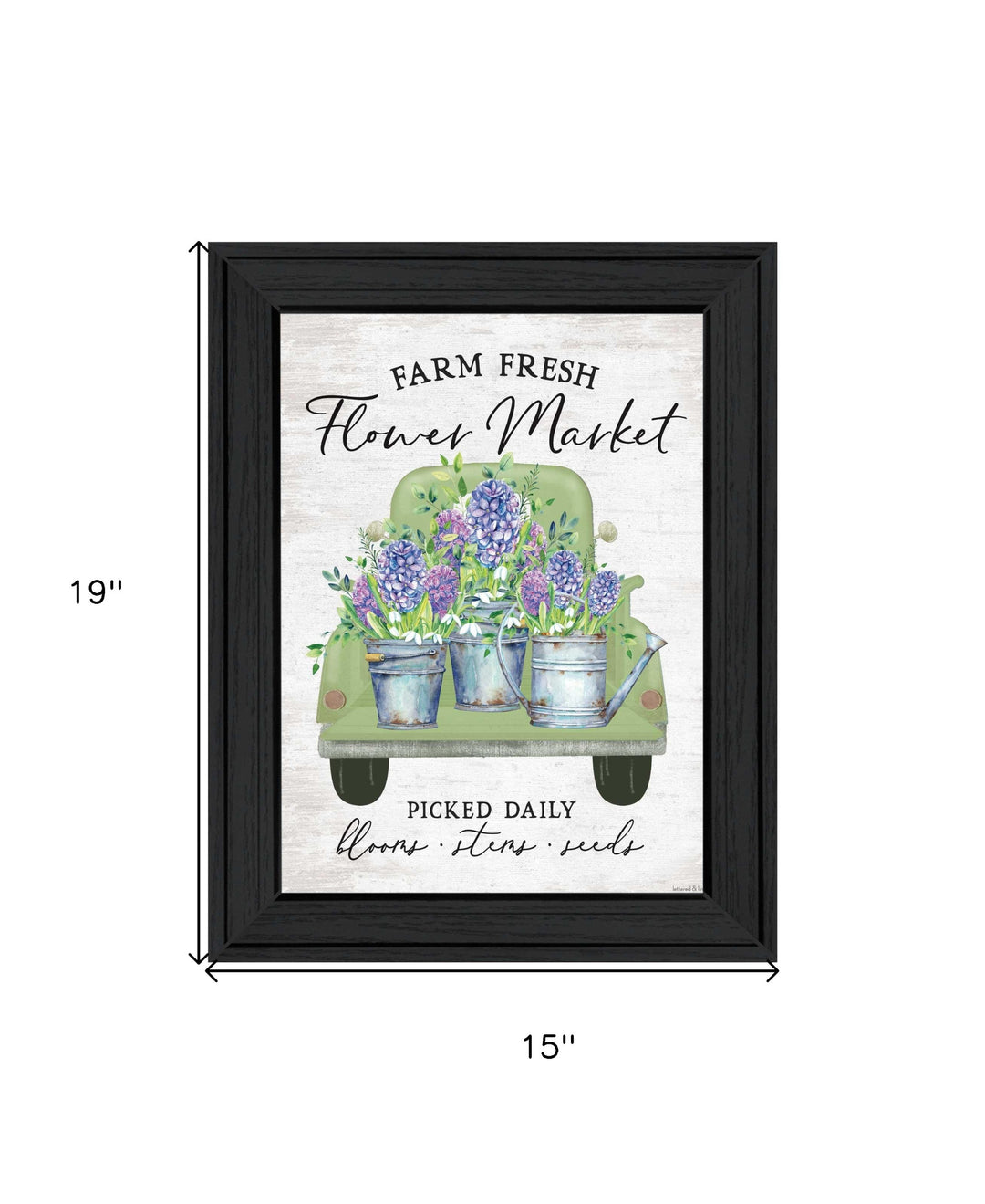 Flower Market Hyacinths Black Framed Print Wall Art