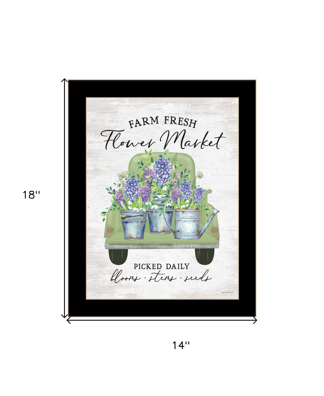 Flower Market Hyacinths Black Framed Print Wall Art