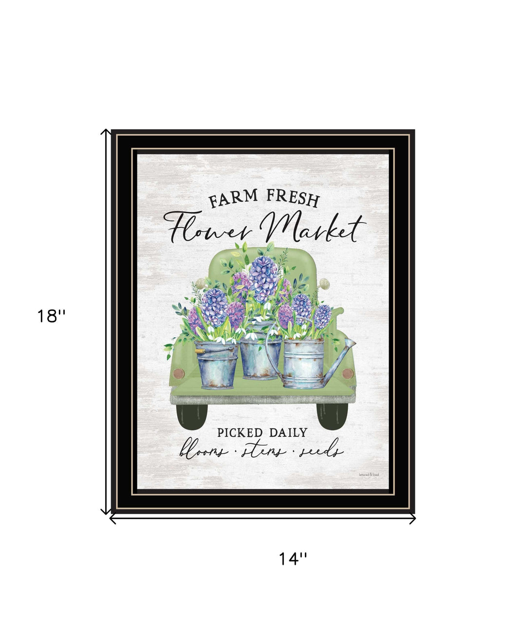 Flower Market Hyacinths Black Framed Print Wall Art