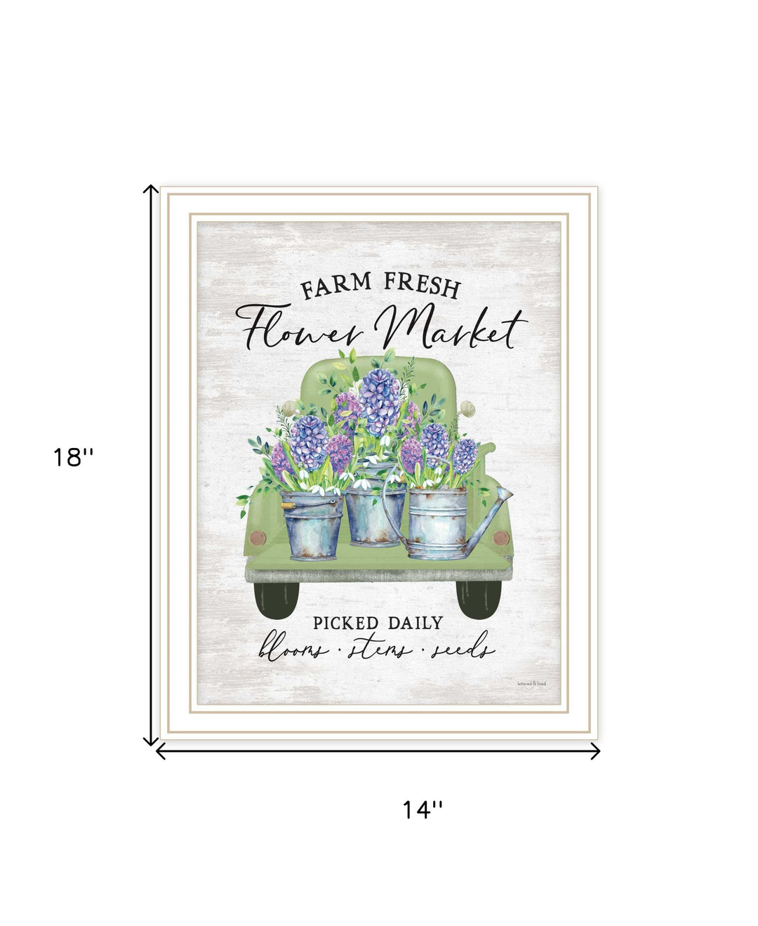 Flower Market Hyacinths Black Framed Print Wall Art