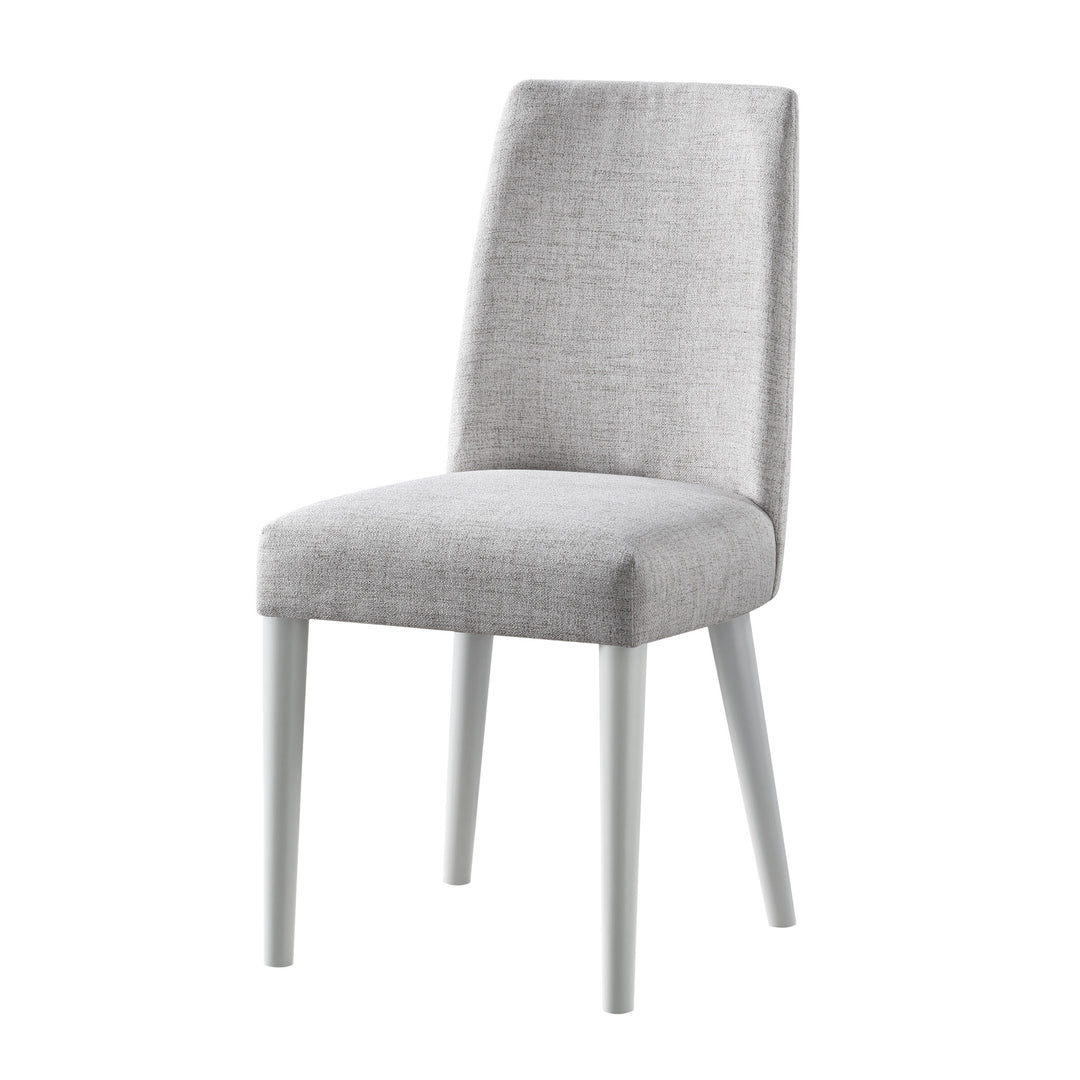 23" Gray Solid Wood And Fabric Upholstered Parsons Chair