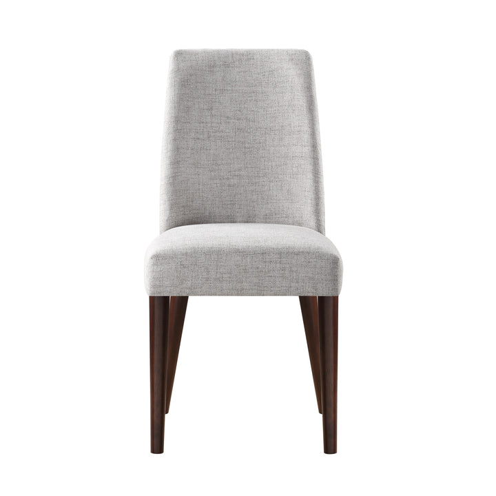 23" Gray And Espresso Fabric Parsons Chair