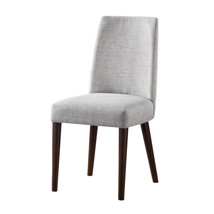 23" Gray And Espresso Fabric Parsons Chair