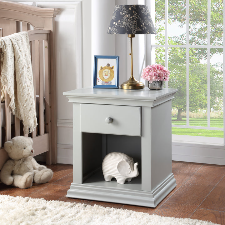 24" Gray One Drawer Nightstand