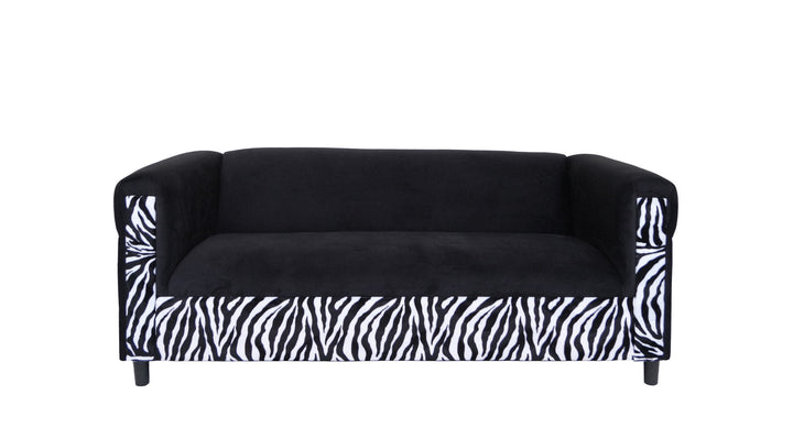 72" Black Velvet Sofa