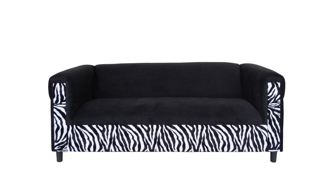 72" Black Velvet Sofa