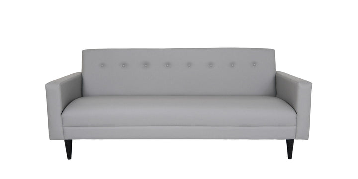 80" Gray Faux Leather Sofa With Black Legs