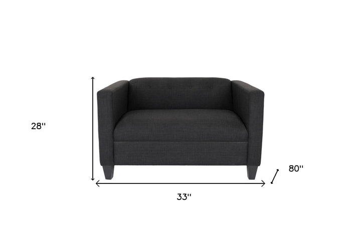 50" Charcoal And Dark Brown Loveseat