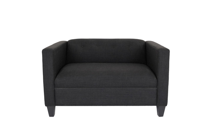 50" Charcoal And Dark Brown Loveseat