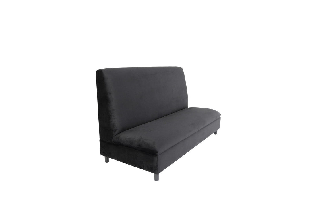 72" Black And Silver Velvet Loveseat