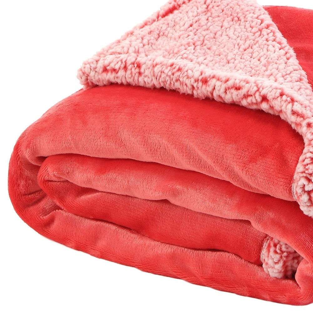 50" X 60" Fuchsia Knitted Polyester Plush Throw Blanket