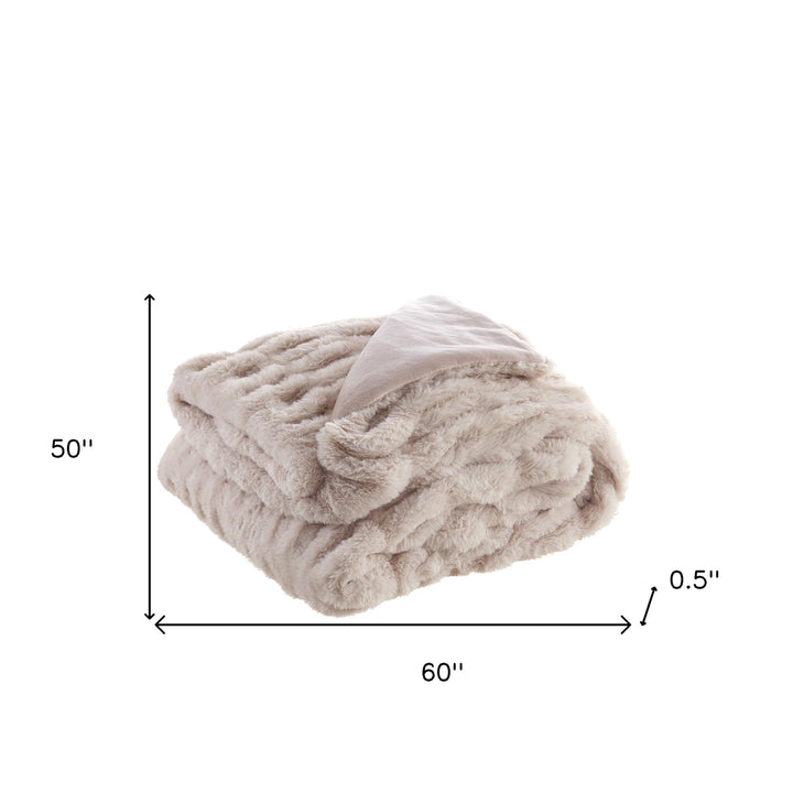 60" X 50" Blush Knitted Polyester Throw Blanket