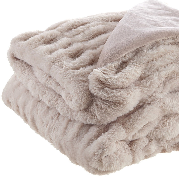 60" X 50" Blush Knitted Polyester Throw Blanket