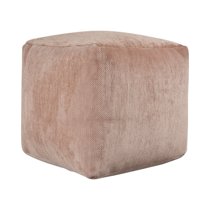 18" Gray Chenille Cube Pouf Ottoman