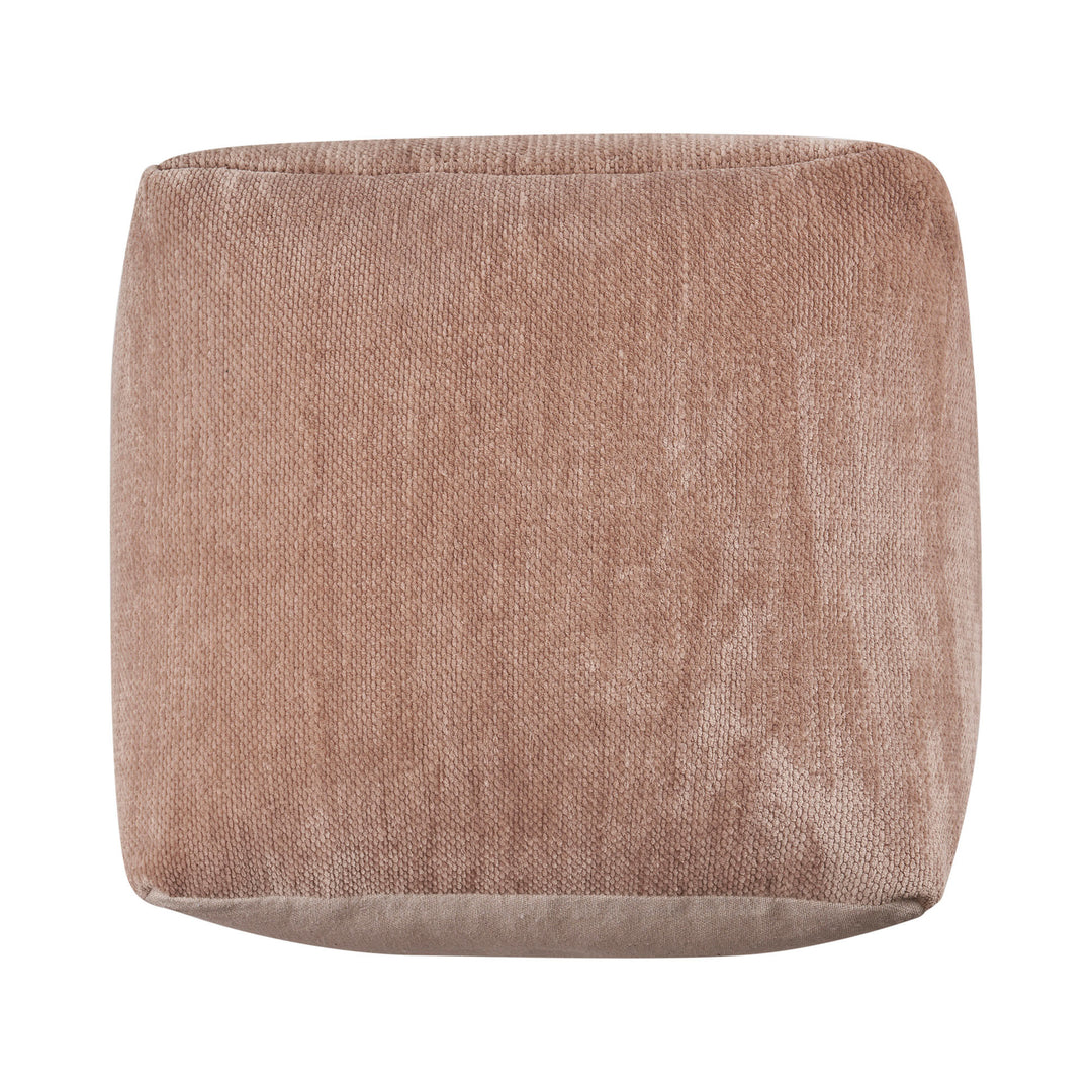 18" Gray Chenille Cube Pouf Ottoman