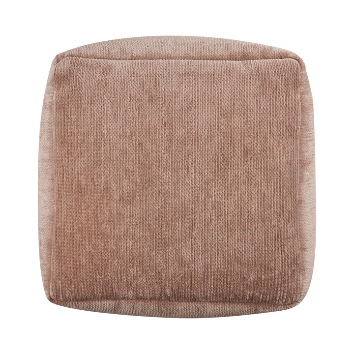 18" Gray Chenille Cube Pouf Ottoman