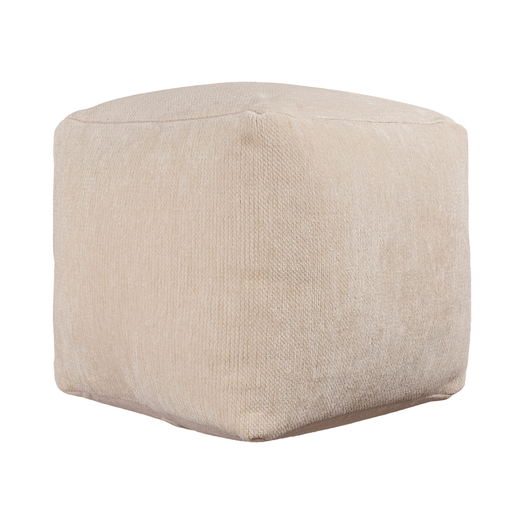 18" Gray Chenille Cube Pouf Ottoman