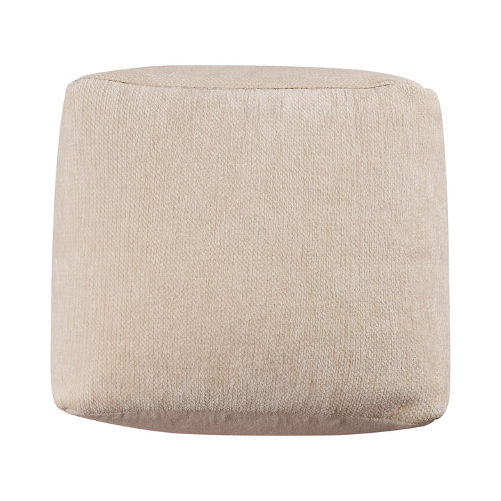 18" Gray Chenille Cube Pouf Ottoman