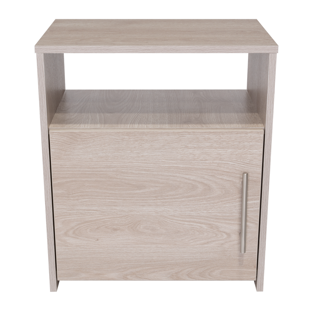 23" Gray Faux Wood Nightstand With Storage