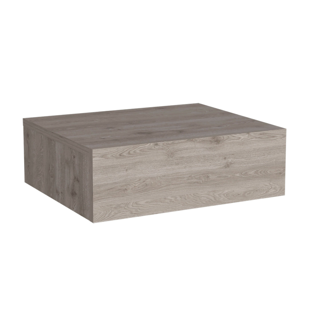 5" Gray One Drawer Faux Wood Floating Nightstand