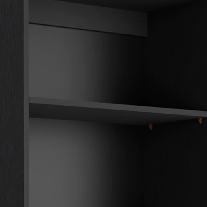 71" Black Five Tier Bookcase