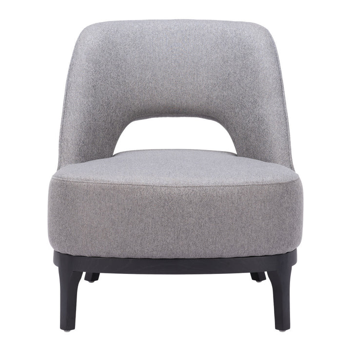 26" Gray And Black Fabric Lounge Chair