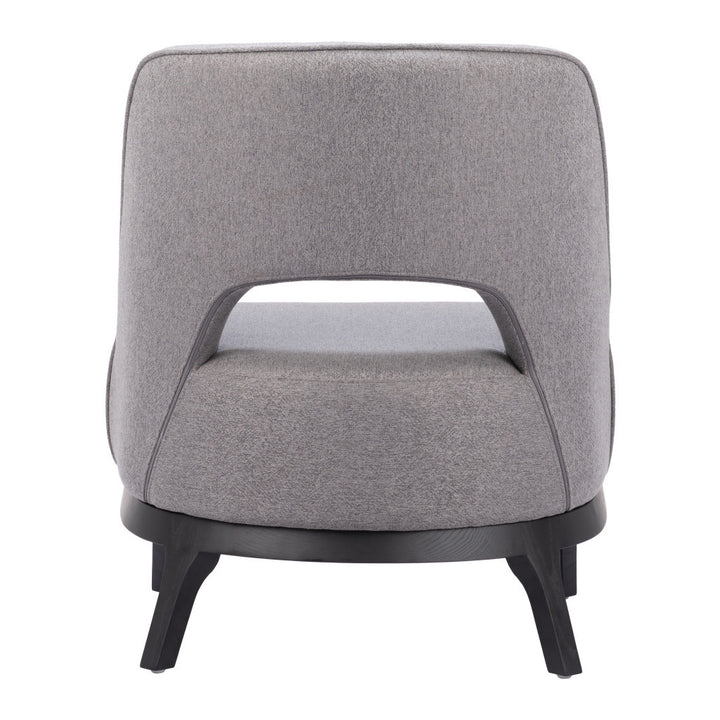 26" Gray And Black Fabric Lounge Chair