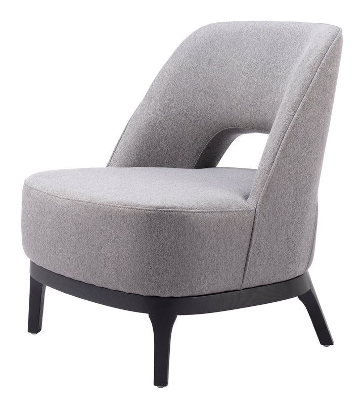 26" Gray And Black Fabric Lounge Chair