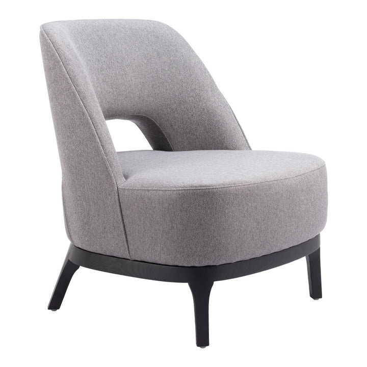 26" Gray And Black Fabric Lounge Chair