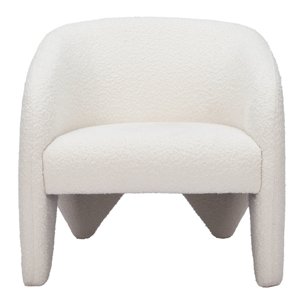 30" White Sherpa Arm Chair