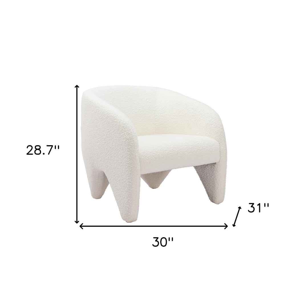 30" White Sherpa Arm Chair