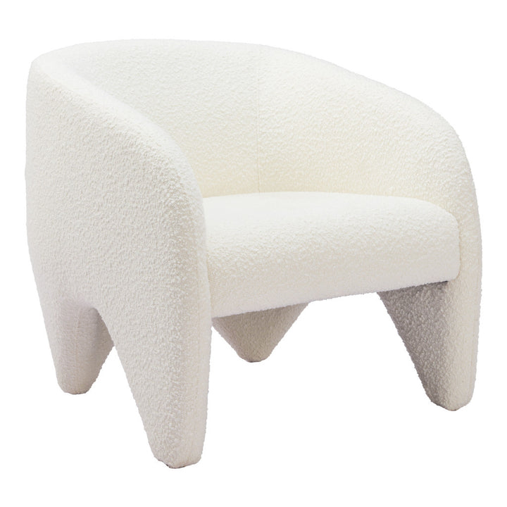 30" White Sherpa Arm Chair